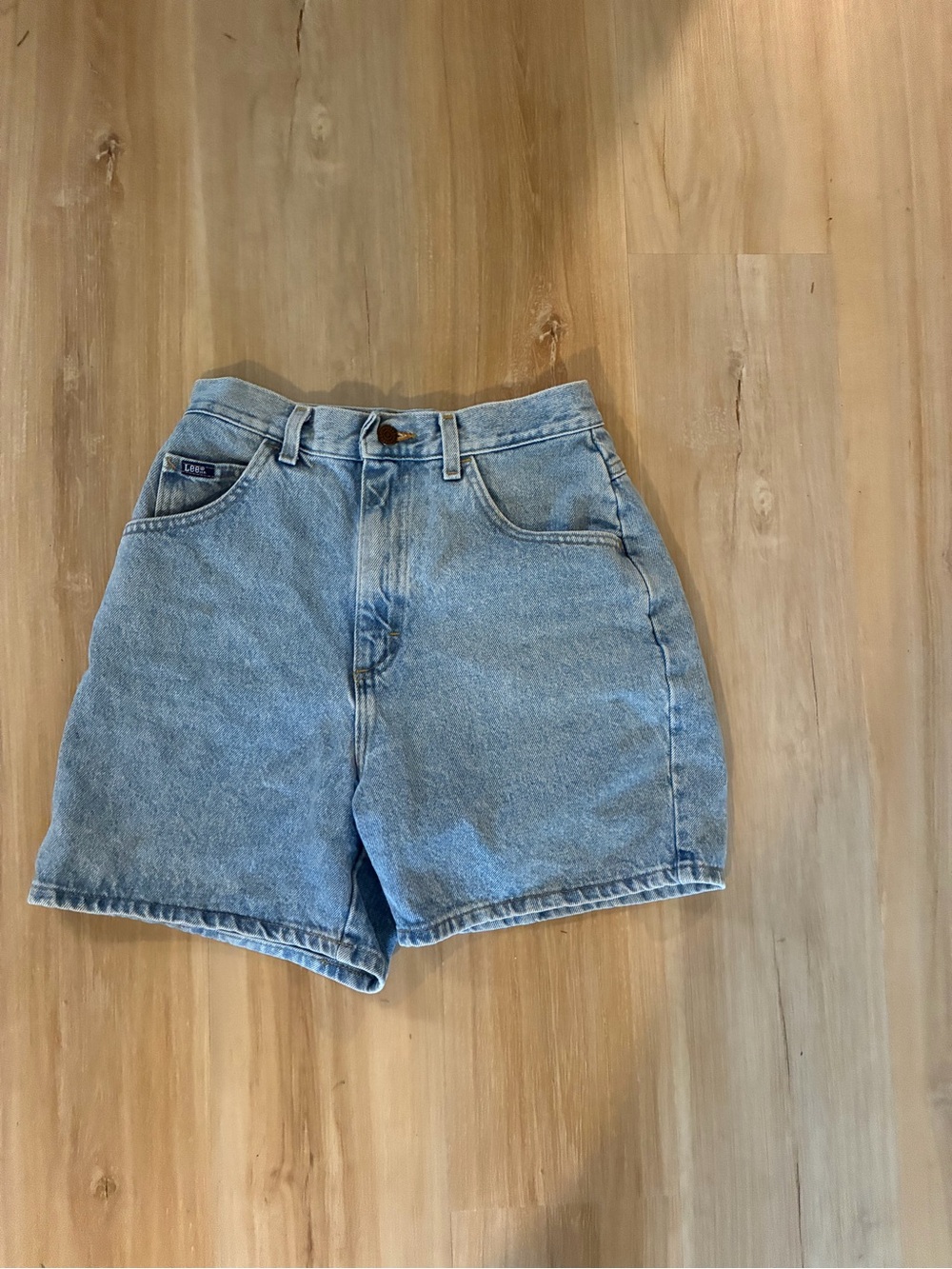 Lee Light Blue High-Rise Denim Shorts